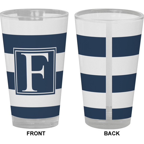 Horizontal Stripe Pint Glass - Full Color - Front & Back Views
