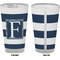 Horizontal Stripe Pint Glass - Full Color - Front & Back Views