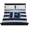 Horizontal Stripe Duvet Cover - King - On Bed - No Prop