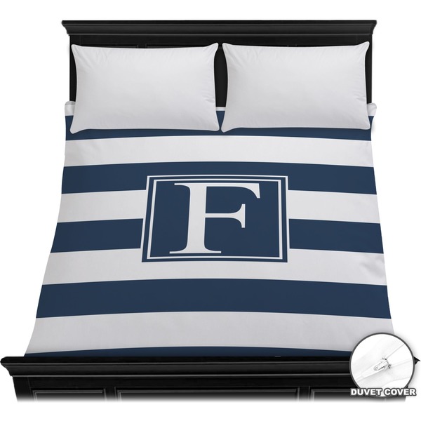 Custom Horizontal Stripe Duvet Cover - Full / Queen (Personalized)