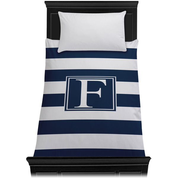 Horizontal Stripe Duvet Cover - Twin XL - On Bed - No Prop