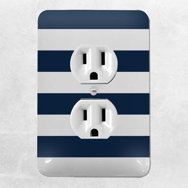 Horizontal Stripe Electric Outlet Plate - LIFESTYLE