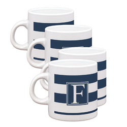Horizontal Stripe Single Shot Espresso Cups - Set of 4 (Personalized)