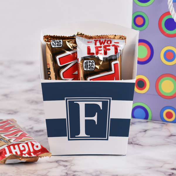 Horizontal Stripe French Fry Favor Box - w/ Treats View