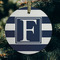 Horizontal Stripe Frosted Glass Ornament - Round (Lifestyle)
