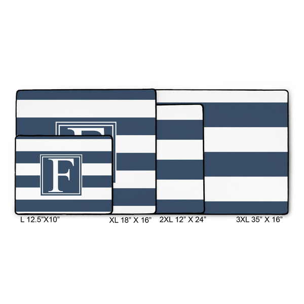 Horizontal Stripe Gaming Mats - SIZE CHART