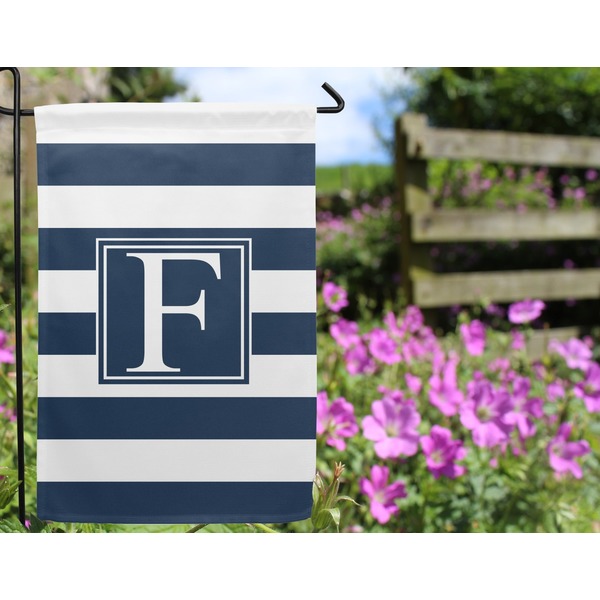 Horizontal Stripe Garden Flag - Outside In Flowers