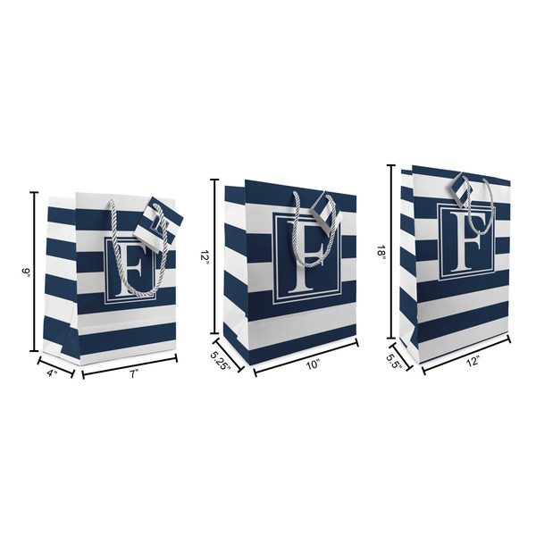 Horizontal Stripe Gift Bags - All Sizes - Dimensions