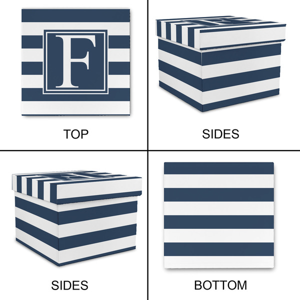 Horizontal Stripe Gift Boxes with Lid - Canvas Wrapped - Large - Approval