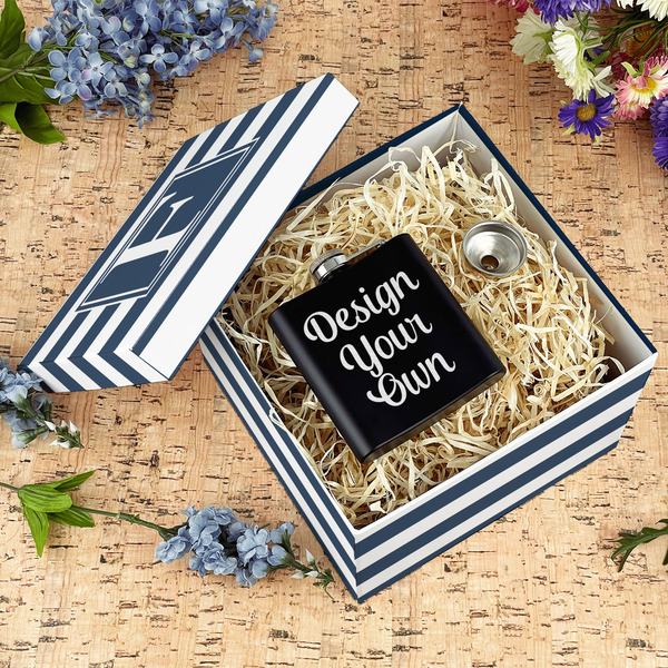 Horizontal Stripe Gift Boxes with Lid - Canvas Wrapped - Large - In Context