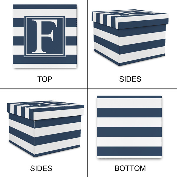 Horizontal Stripe Gift Boxes with Lid - Canvas Wrapped - Small - Approval