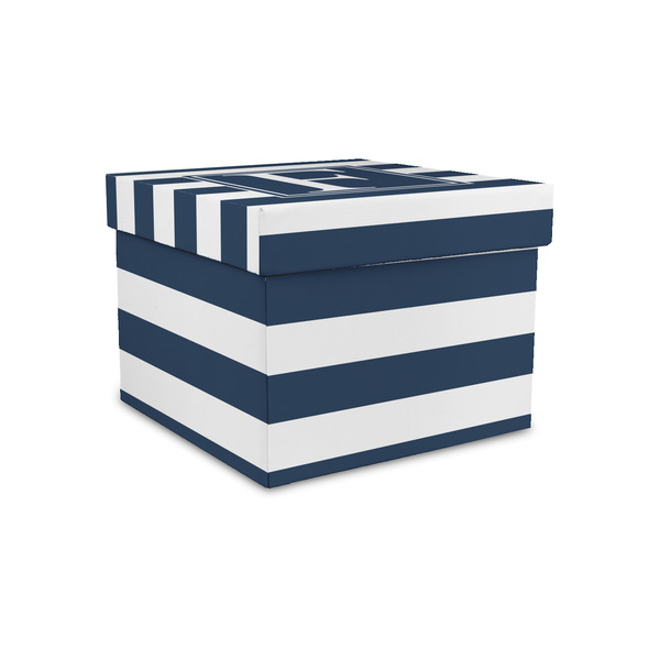 Custom Horizontal Stripe Gift Box with Lid - Canvas Wrapped - Small (Personalized)