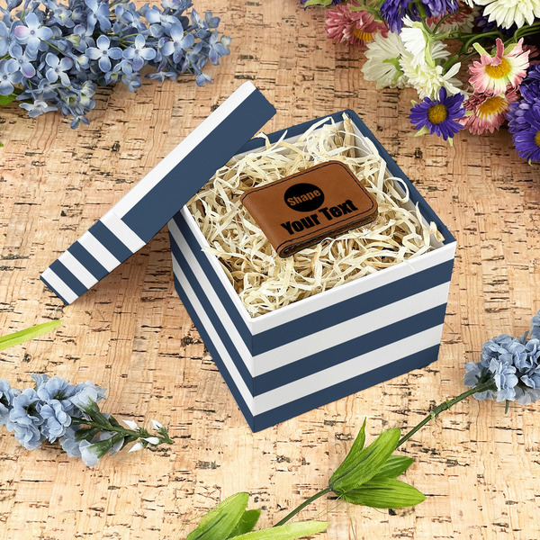 Horizontal Stripe Gift Boxes with Lid - Canvas Wrapped - Small - In Context