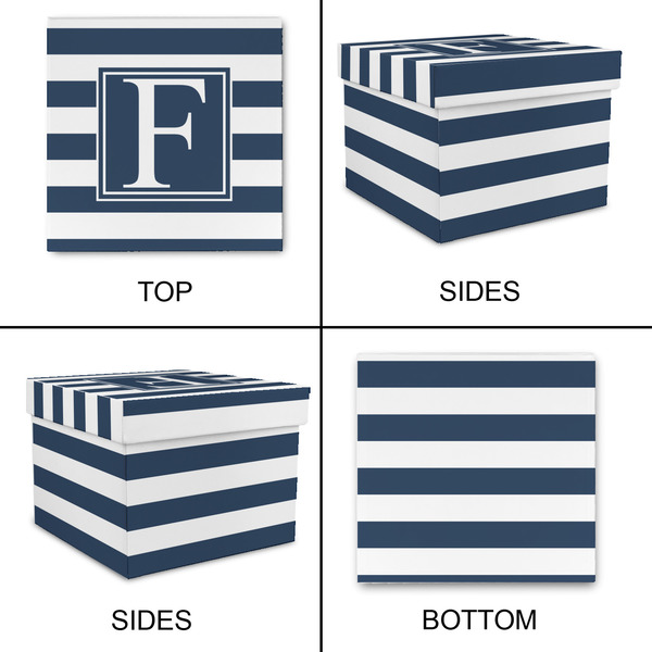 Horizontal Stripe Gift Boxes with Lid - Canvas Wrapped - X-Large - Approval