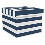 Horizontal Stripe Gift Box with Lid - Canvas Wrapped - X-Large (Personalized)