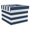 Horizontal Stripe Gift Boxes with Lid - Canvas Wrapped - X-Large - Front/Main