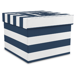 Horizontal Stripe Gift Box with Lid - Canvas Wrapped - XX-Large (Personalized)