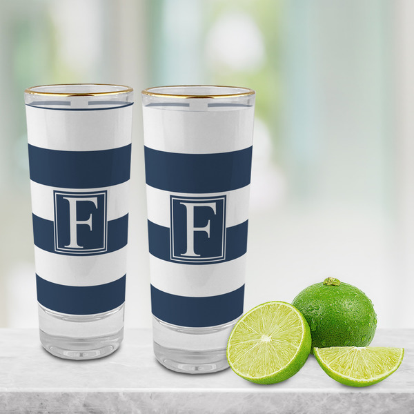 Horizontal Stripe Glass Shot Glass - 2 oz - LIFESTYLE