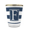 Horizontal Stripe Glass Shot Glass - 1.5 oz - with Gold Rim - Single (Personalized)