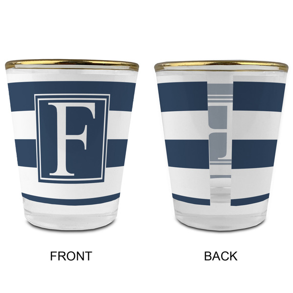 Horizontal Stripe Glass Shot Glass - with gold rim - APPROVAL