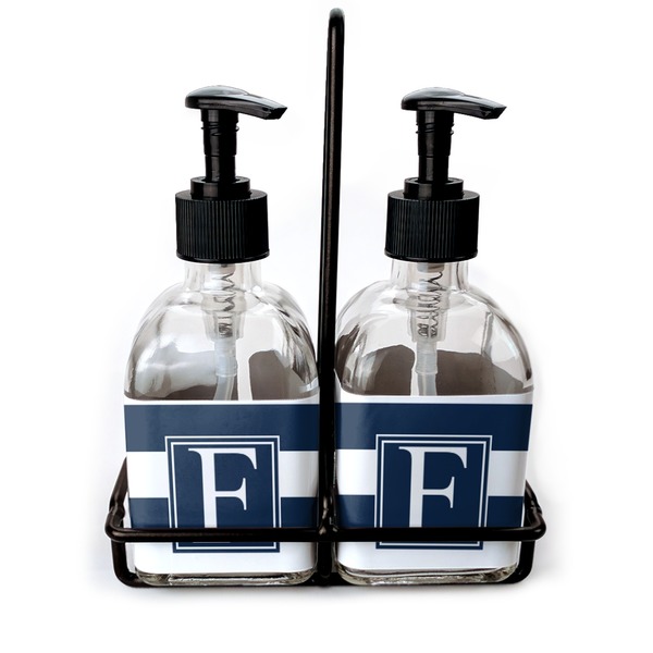 Custom Horizontal Stripe Glass Soap & Lotion Bottles (Personalized)
