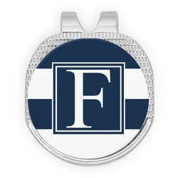 Horizontal Stripe Golf Ball Marker - Hat Clip - Silver