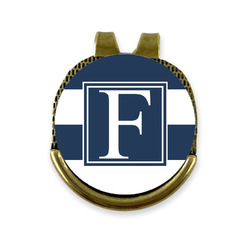 Horizontal Stripe Golf Ball Marker - Hat Clip - Gold