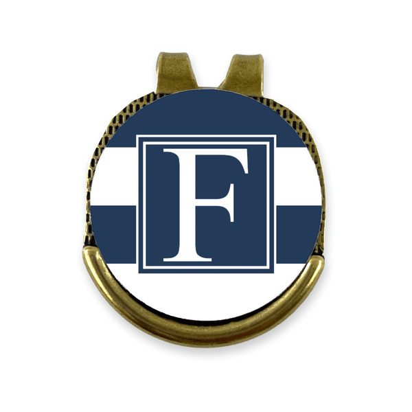 Custom Horizontal Stripe Golf Ball Marker - Hat Clip - Gold