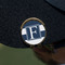 Horizontal Stripe Golf Ball Marker Hat Clip - Gold - On Hat