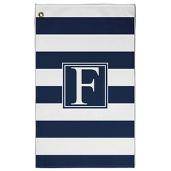 Horizontal Stripe Golf Towel - Poly-Cotton Blend - Large w/ Initial