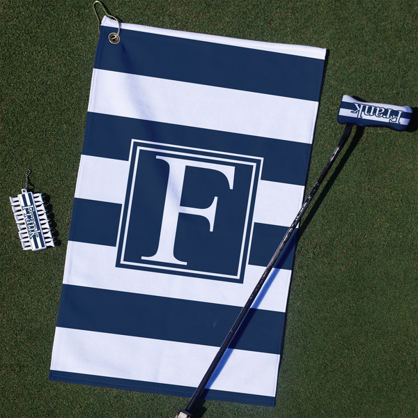 Custom Horizontal Stripe Golf Towel Gift Set (Personalized)