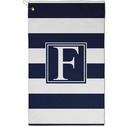 Horizontal Stripe Golf Towel - Poly-Cotton Blend - Small w/ Initial