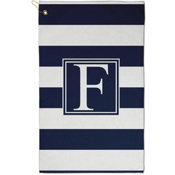 Horizontal Stripe Golf Towel - Poly-Cotton Blend - Small w/ Initial