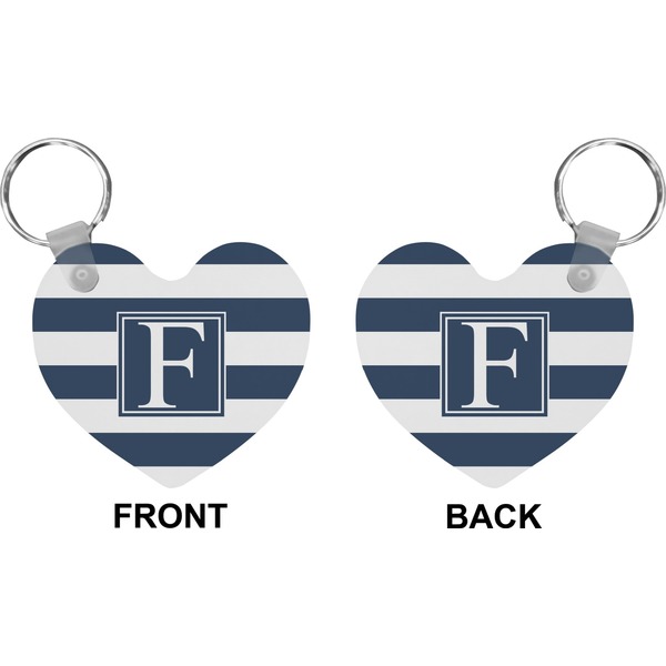 Horizontal Stripe Heart Keychain (Front + Back)