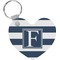 Horizontal Stripe Heart Keychain (Personalized)