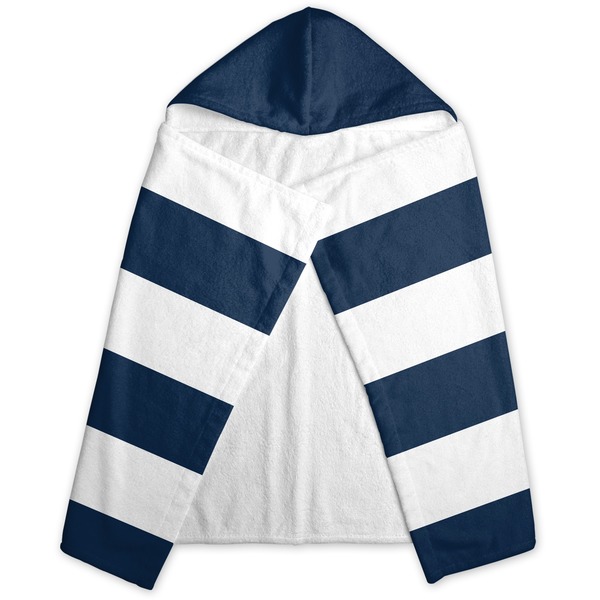Horizontal Stripe Hooded Towel - Folded