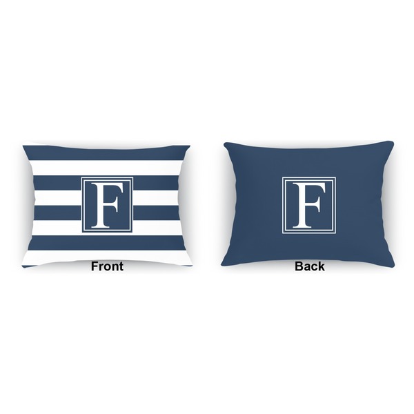 Horizontal Stripe  Indoor Rectangular Burlap Pillow (Front and Back)