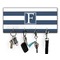 Horizontal Stripe Key Hanger w/ 4 Hooks & Keys