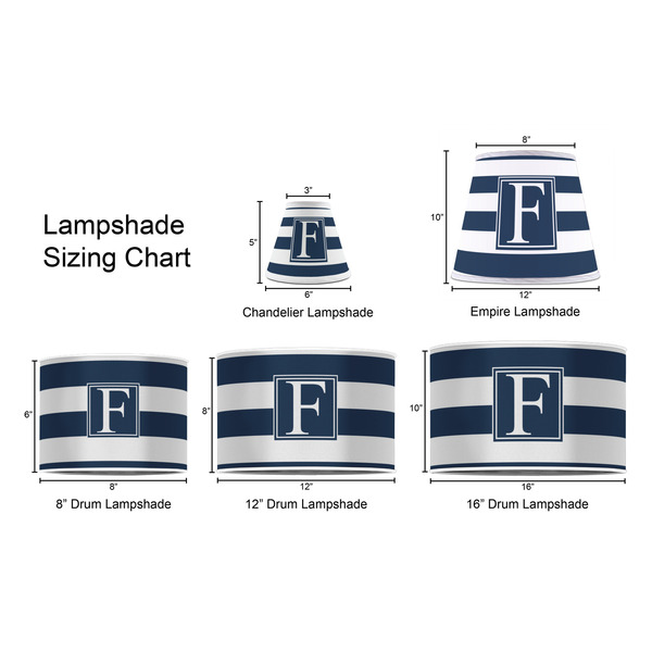 Horizontal Stripe Lampshade Sizing Chart