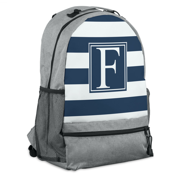 Custom Horizontal Stripe Backpack - Grey (Personalized)