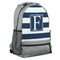 Horizontal Stripe Large Backpack - Gray - Angled View