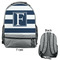 Horizontal Stripe Large Backpack - Gray - Front & Back View