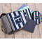 Horizontal Stripe Large Backpack - Gray - With Stuff