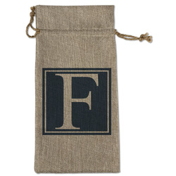 Horizontal Stripe Large Burlap Gift Bag - Front (Personalized)