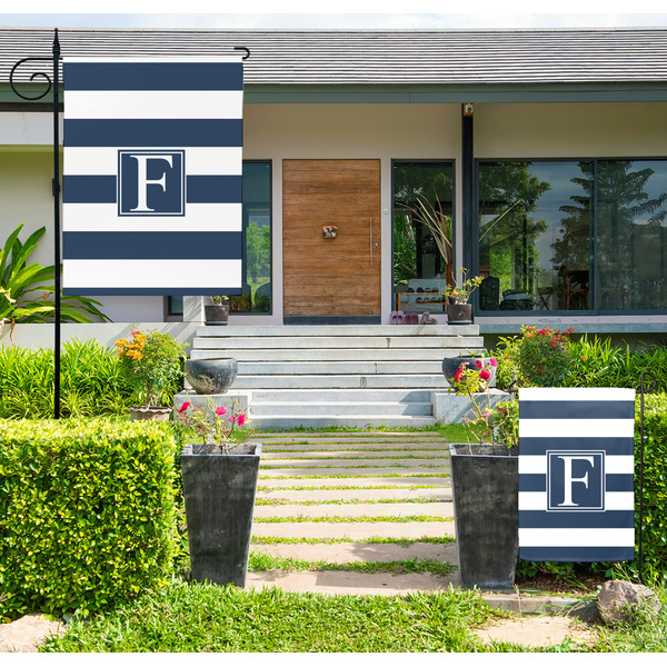 Custom Horizontal Stripe Large Garden Flag - Double Sided (Personalized)