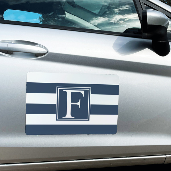 Horizontal Stripe Large Rectangle Car Magnets- In Context