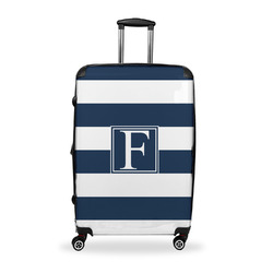 Horizontal Stripe Suitcase - 28" Large - Checked w/ Initial