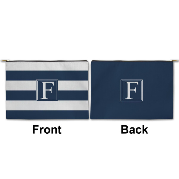 Horizontal Stripe Large Zipper Pouch Approval (Front and Back)