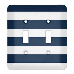 Horizontal Stripe Light Switch Cover (2 Toggle Plate) (Personalized)