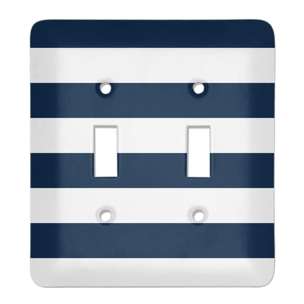 Custom Horizontal Stripe Light Switch Cover (2 Toggle Plate)
